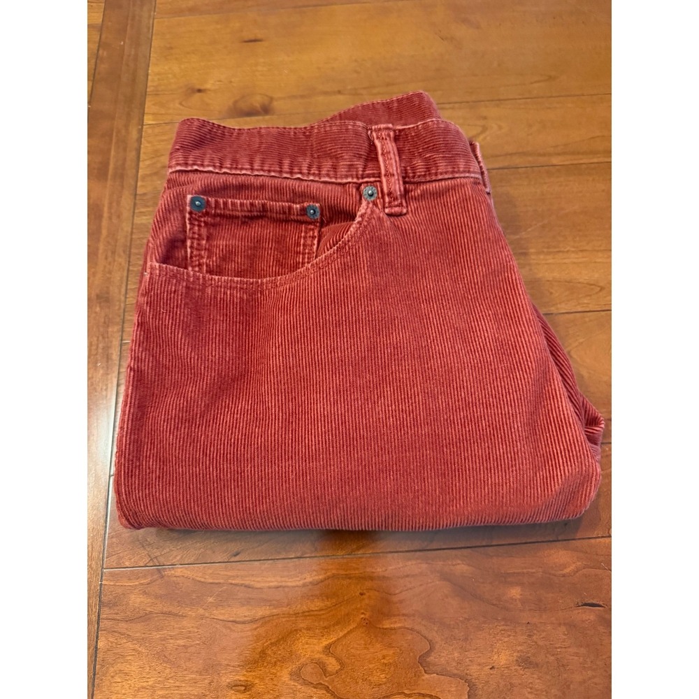 Gap Mens Straight Fit Corduroy Pants Rust Red 35x30 Ribbed 5-Pocket Cords - Picture 7 of 7